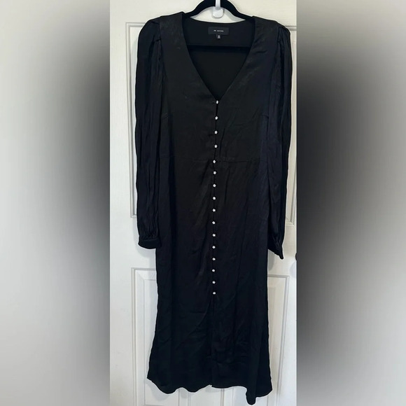 En Saison Lizette Satin Button Up Midi Dress. Size Medium. - Picture 2 of 9